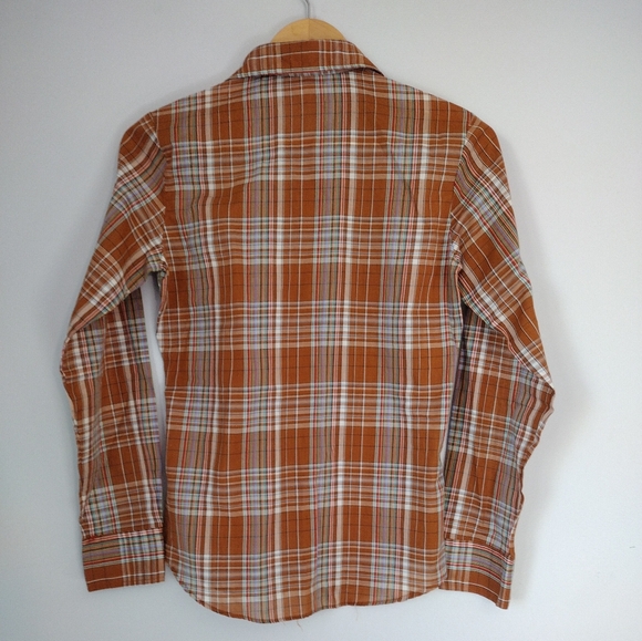 Vintage cotton blend California Ivy plaid long sleeve button up - Picture 3 of 3